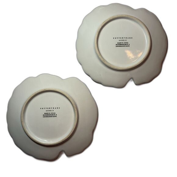 Pottery Barn Set of 2 Gobble Plates Thanksgiving 7 in Turkey Shaped Dessert Side - Picture 2 of 8